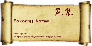 Pokorny Norma névjegykártya